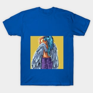 blue angel, with a inked tattoo design T-Shirt